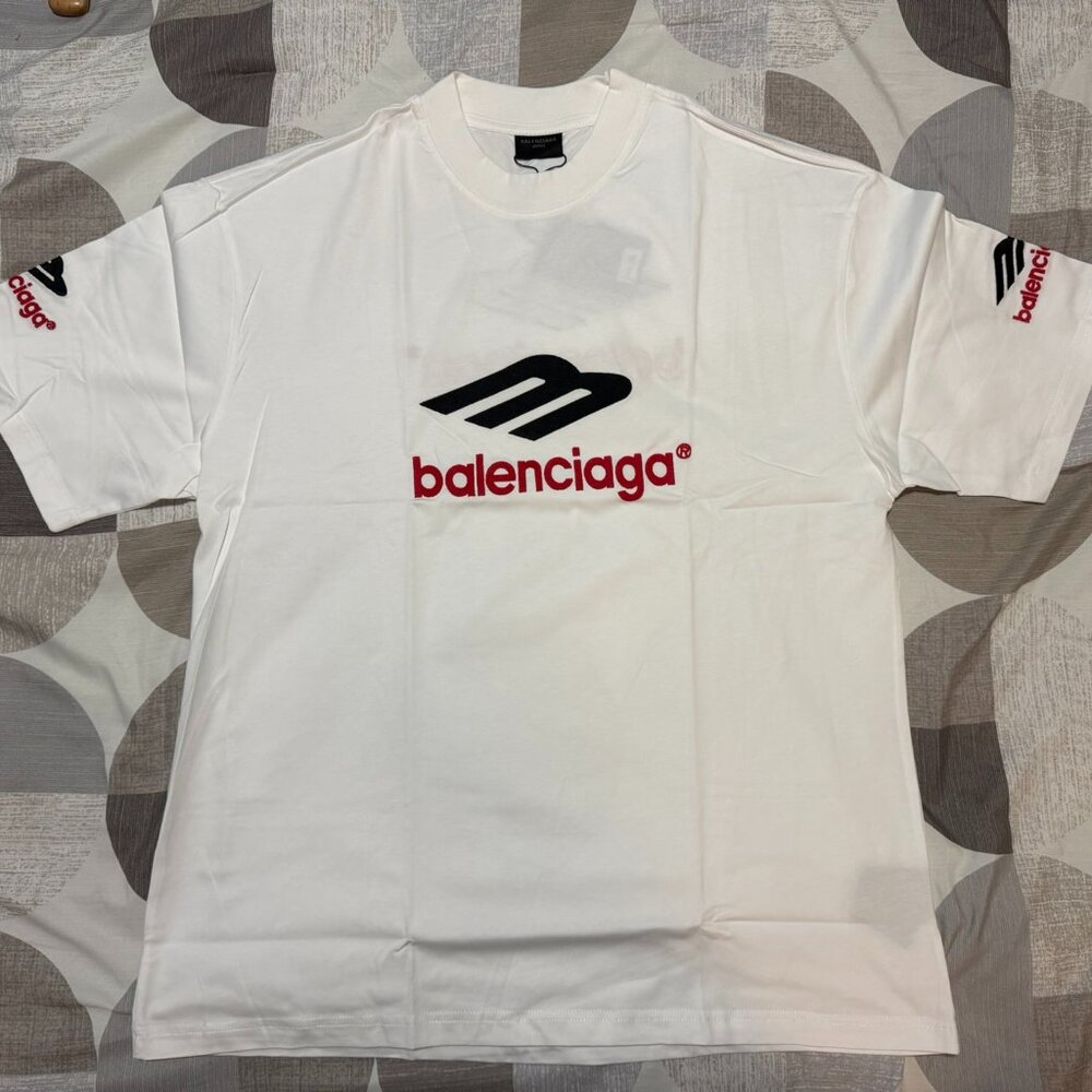 Balenciaga White 3B Sports Icon Unisex T-Shirt EUR Size L